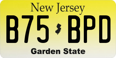 NJ license plate B75BPD