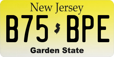NJ license plate B75BPE