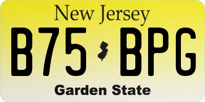 NJ license plate B75BPG