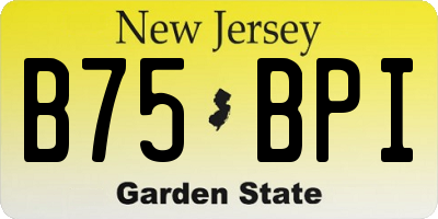 NJ license plate B75BPI
