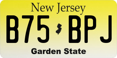 NJ license plate B75BPJ