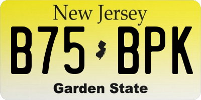 NJ license plate B75BPK