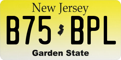 NJ license plate B75BPL