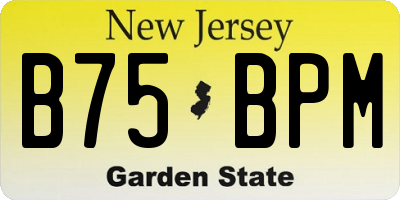 NJ license plate B75BPM