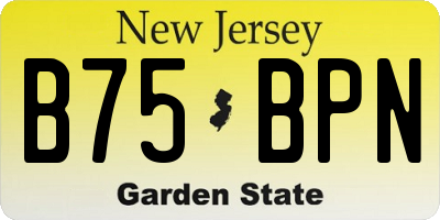 NJ license plate B75BPN