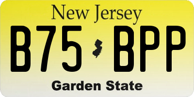 NJ license plate B75BPP
