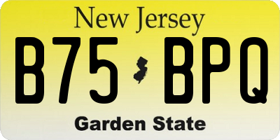 NJ license plate B75BPQ