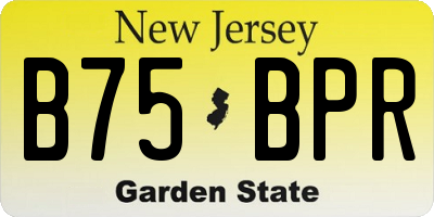 NJ license plate B75BPR