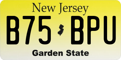 NJ license plate B75BPU
