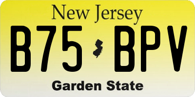 NJ license plate B75BPV