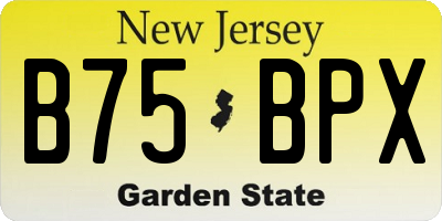 NJ license plate B75BPX