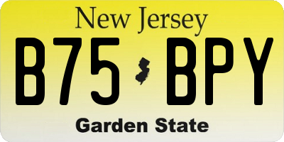NJ license plate B75BPY