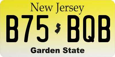 NJ license plate B75BQB