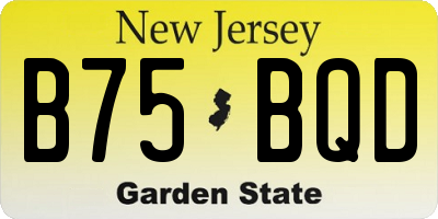NJ license plate B75BQD