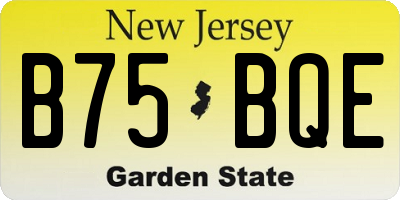 NJ license plate B75BQE