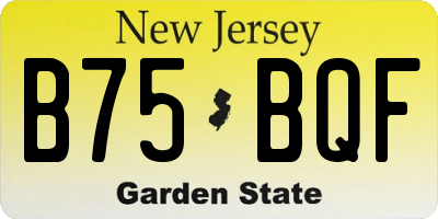 NJ license plate B75BQF