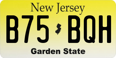 NJ license plate B75BQH