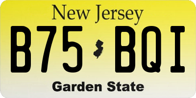 NJ license plate B75BQI