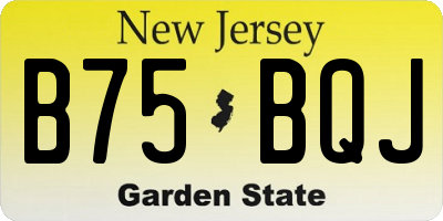 NJ license plate B75BQJ