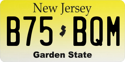 NJ license plate B75BQM
