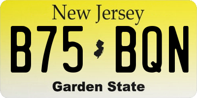 NJ license plate B75BQN