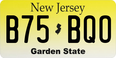 NJ license plate B75BQO