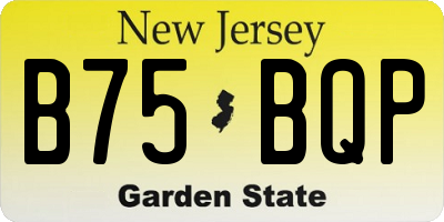 NJ license plate B75BQP