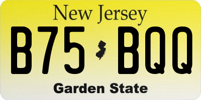NJ license plate B75BQQ