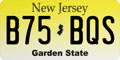 NJ license plate B75BQS