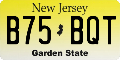 NJ license plate B75BQT