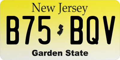 NJ license plate B75BQV