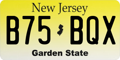 NJ license plate B75BQX