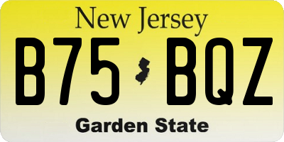 NJ license plate B75BQZ