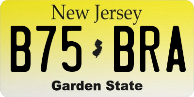 NJ license plate B75BRA