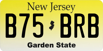 NJ license plate B75BRB