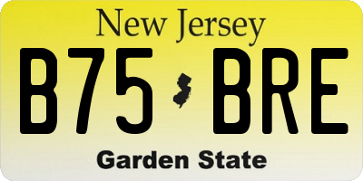 NJ license plate B75BRE
