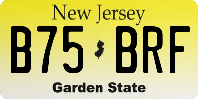 NJ license plate B75BRF