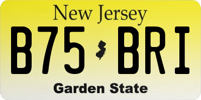 NJ license plate B75BRI