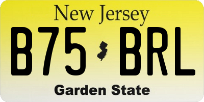 NJ license plate B75BRL