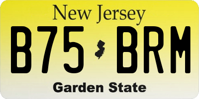 NJ license plate B75BRM