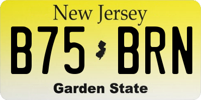 NJ license plate B75BRN