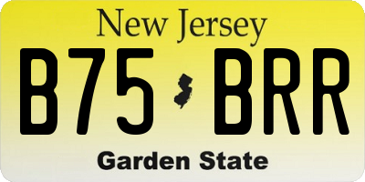 NJ license plate B75BRR