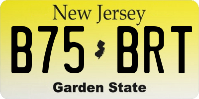 NJ license plate B75BRT