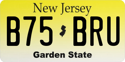 NJ license plate B75BRU