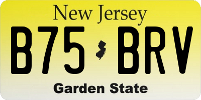 NJ license plate B75BRV