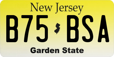 NJ license plate B75BSA