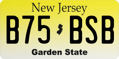 NJ license plate B75BSB