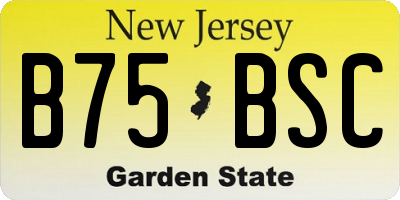 NJ license plate B75BSC