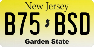 NJ license plate B75BSD