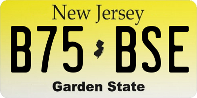 NJ license plate B75BSE